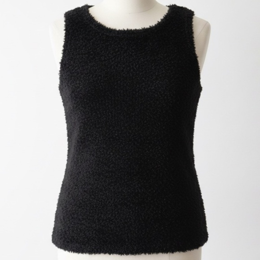 Bette Paige Black Textured Tank Top Y2K Soft Goth Indie Sleaze Size Medium
